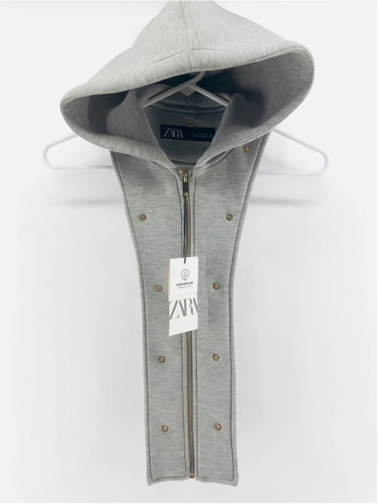 ZARA Tops - NWT ZARA Gray Hoodie Dickey HOODED SWEATSHIRT Vest WOMENS S